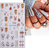 Weihnachts-3D-Nagelaufkleber, 4 Bögen, 5D-Nagelaufkleber, stereoskopische Nagelaufkleber, Dekorationen, Nageldesign-Zubehör