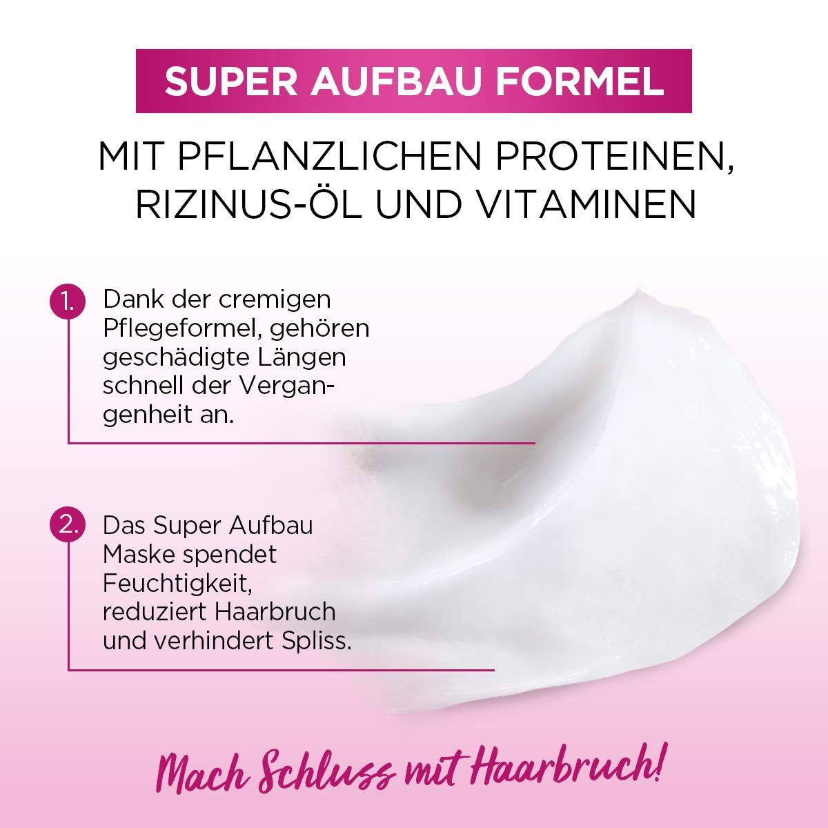 L'Oréal Paris Elvital Anti Spliss Haarmaske für langes, strapaziertes Haar, Intensive Ausspülbehandlung, Mit pflanzlichen Vitaminen und Rizinusöl, Dream Length Super Build-up Mask, 1 x 300 ml Naty Shop Haarmaske