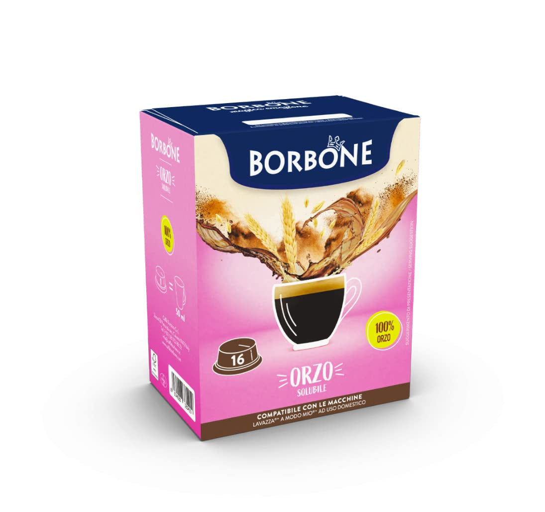 Caffè Borbone Malzkaffee – 96 Kapseln (6 Packungen mit 16 Stück) – kompatibel mit Lavazza A Modo Mio Haushalts-Espressomaschinen