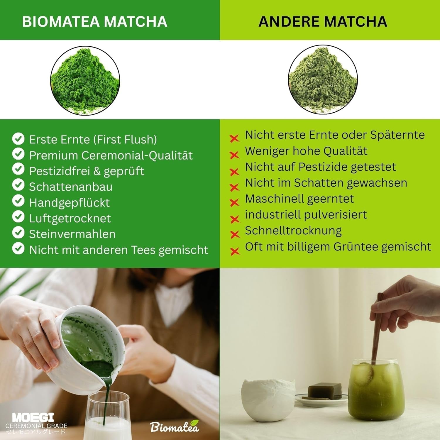 Sakura-Matcha-Tee 50 g – zeremonielle Qualität aus Japan – Premium-Grüntee mit Sakura-Blütenpulver – erste Ernte, Stein gemahlen, vegan, ohne Zusatzstoffe