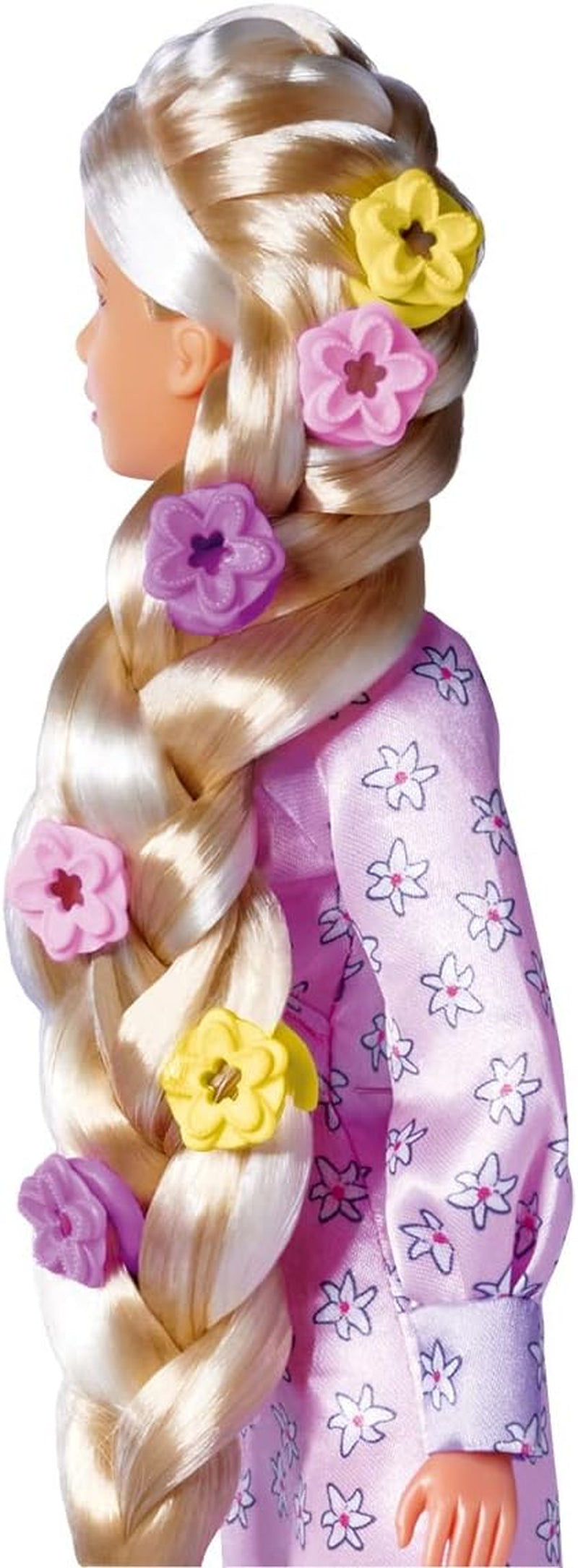 Simba 105733640 - Steffi Love Flower Hair, Puppe mit extra langen Haaren, inklusive 6 Clips, Zopfzubehör und Kamm, 29 cm, ab 3 Jahren