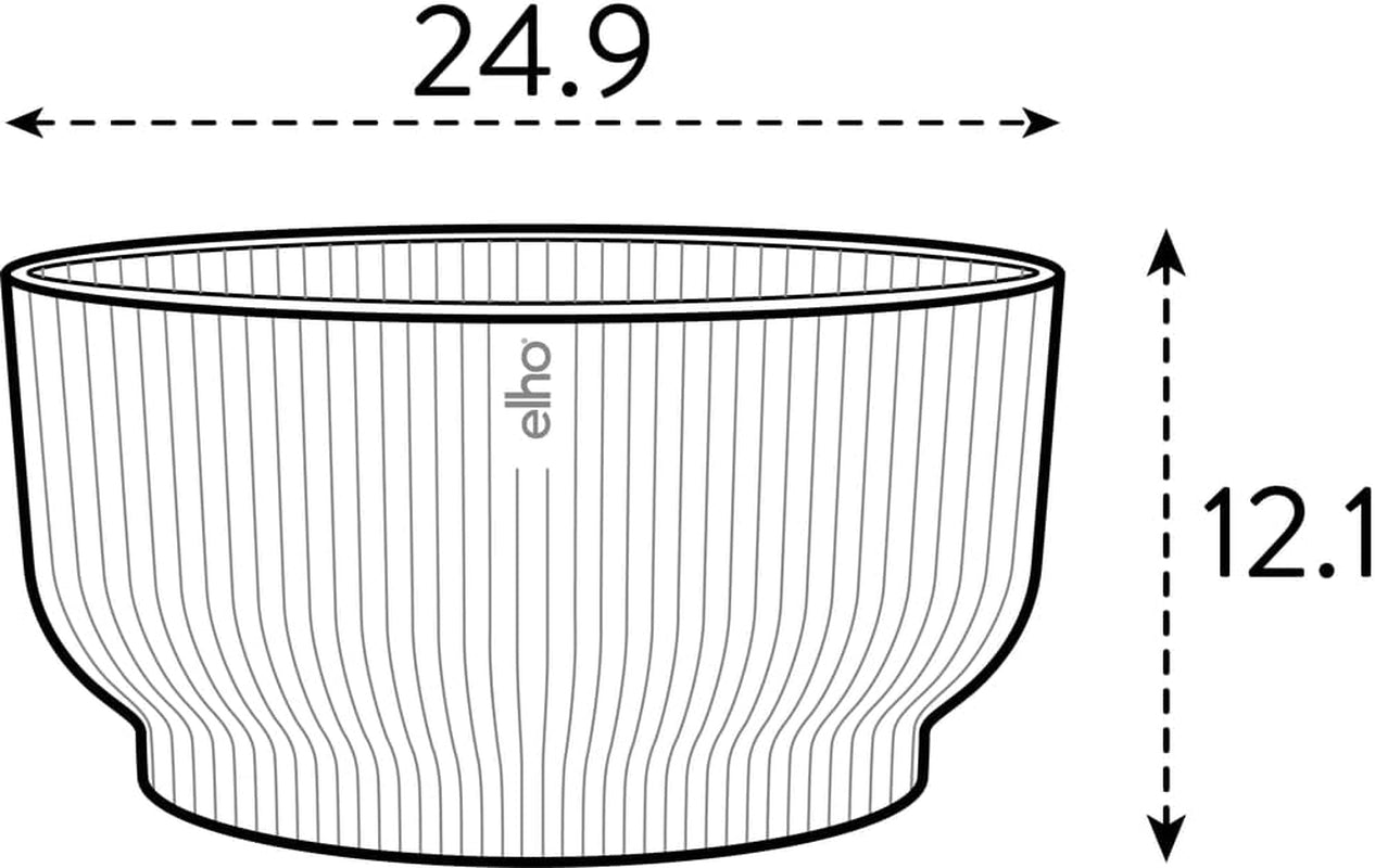 elho Vibes Fold Bowl 25 – Blumentöpfe für den Innenbereich – 100 % recycelter Kunststoff – Ø 24,9 x H 12,1 cm – Weiß/Weißes Leinen