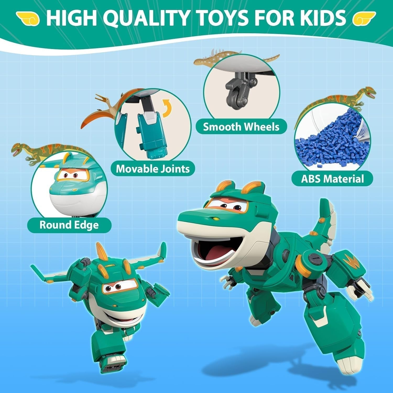 Super Wings 5" Transforming Characters 2er-Pack Transforming Supercharged Jett + Tino Transformer Spielzeug für Jungen und Mädchen ab 3 Jahren, rote Actionfiguren, Naty Shop