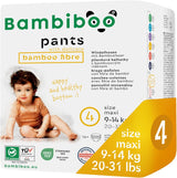 Bambiboo Einwegwindeln, hautfreundlich, feine Bambusfaser – Babywindelhöschen – Einwegwindelüberhosen – Schutz für empfindliche Haut – sehr saugfähig – Größe 4 (Maxi), 16 Stück
