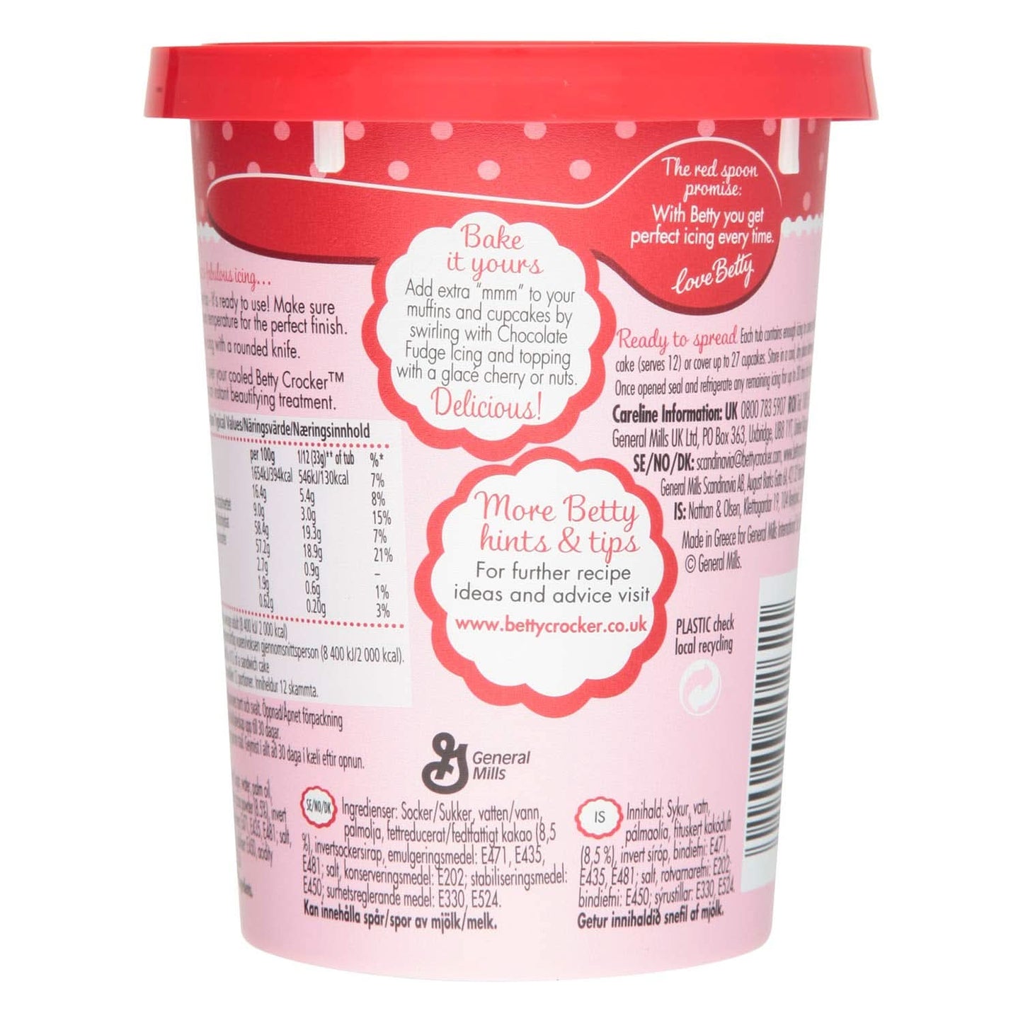 Betty Crocker, Kuchenglasur mit Schokolade und Karamell, 400 Gramm Glasuren und Dekor Naty Shop