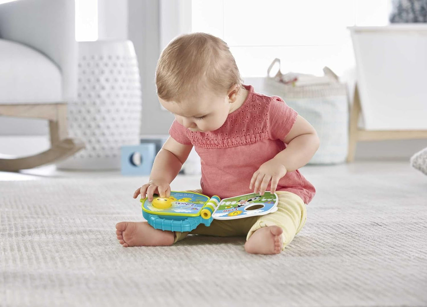 Fisher-Price Musical Animal Friends Songbook | Babyspielzeug ab 6 Monaten, 1 Jahr für Mädchen und Jungen | Kinderspielzeug | Musikbuch mit Sounds und Lichteffekten | Lernspielzeug (deutsch), GFP29 Jucarii Bebe Naty Shop