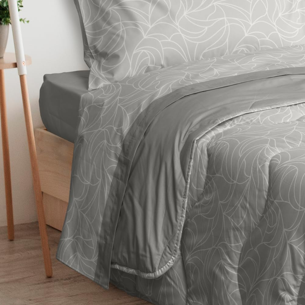Foppapedretti Notte & Natura Pearl Wave Bettbezug für Doppelbett, Bezug aus 100 % Baumwolle, hergestellt in Italien. Bettdecken und Steppdecken Naty Shop