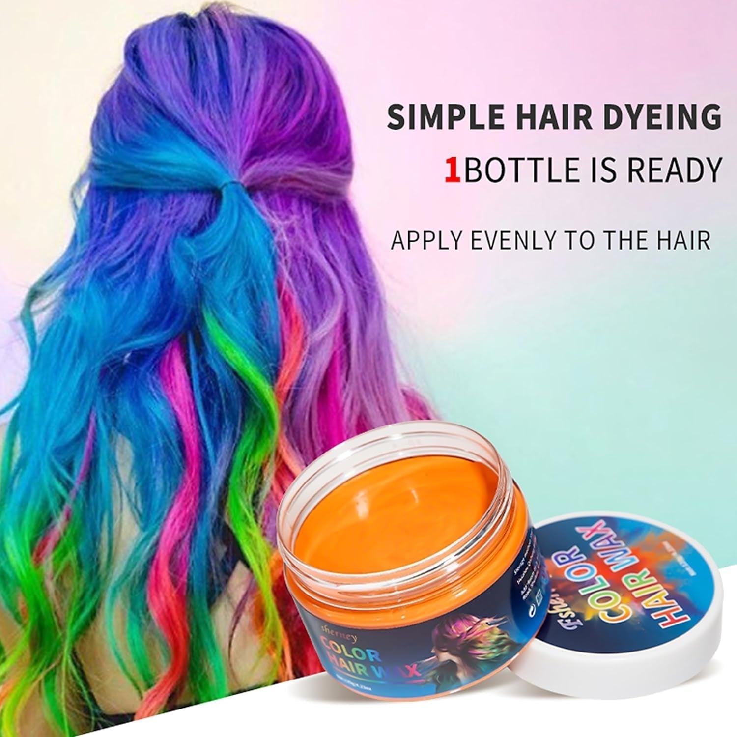 Temporäres grünes Haarfärbemittel – Haarfärbewachs, Haarton für Männer und Frauen, natürliche Haarpomade, Farbclip-Haarfärbewachs für verrückte Party-Haarfarbe (4,23 oz, grün) Naty Shop Haarfärbemittel