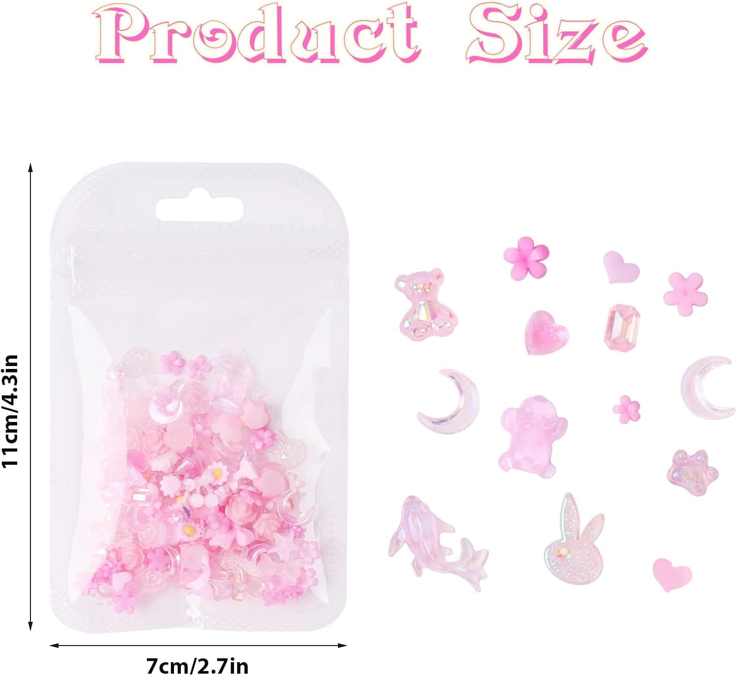 100 Stück Schleifen-Nagel-Charms, Y2K, 3D-Harz, Kamelienblume, Nagel-Charms, Kawaii-Strasssteine, Nagelkunst-Dekorationen, Muster, DIY-Bastelzubehör (Rosa)