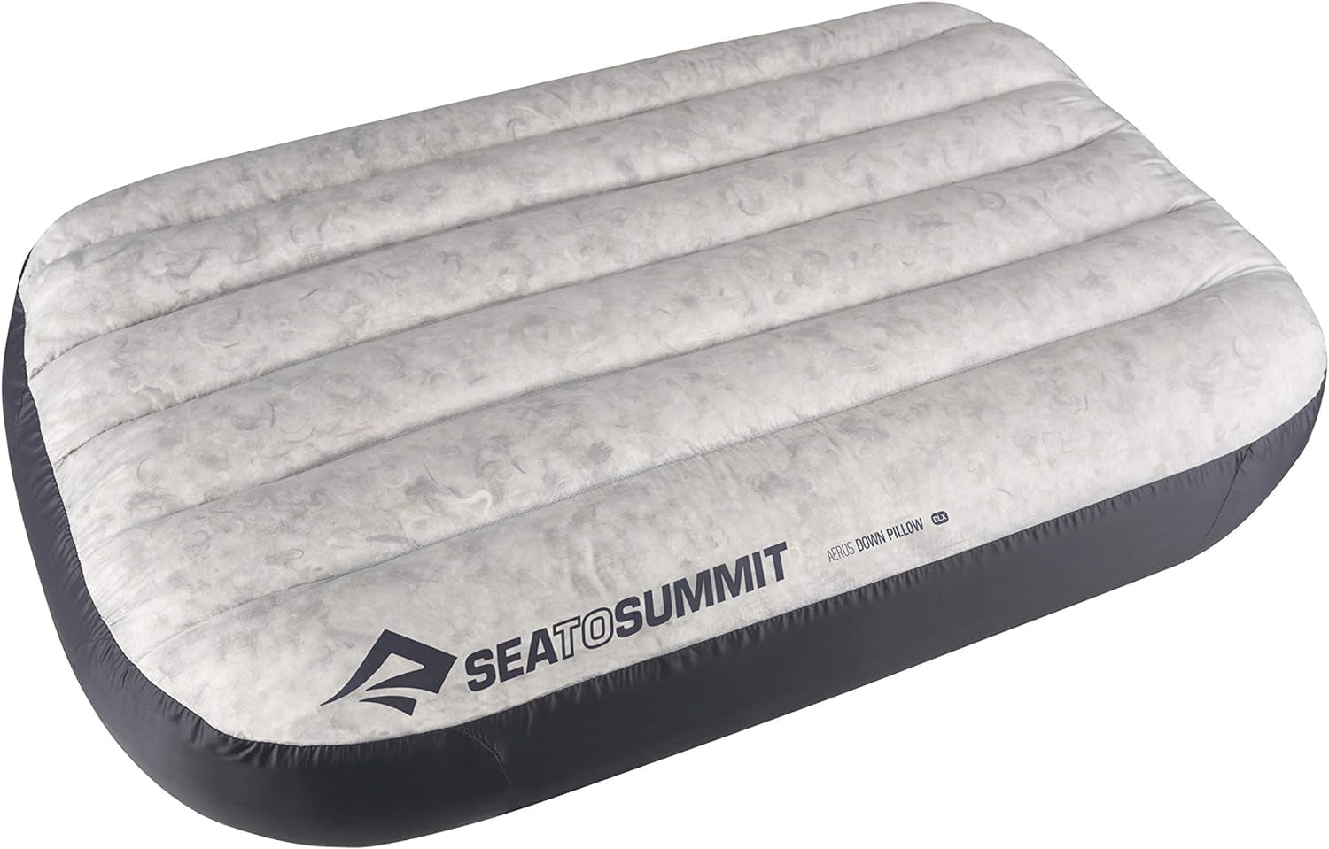 Sea to Summit – Eros Daunen-Reisekissen L – Ultraleicht und aufblasbar – 10D-Material – Premium-Daunenkissen – rutschfest – zum Wandern und Camping – 42 x 28 x 12 cm – Grau – 95 g Naty Shop Graue Reisekissen 1 Stück (1 Packung)