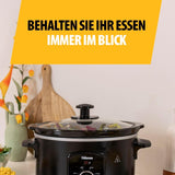 Tristar VS-3915 Slow Cooker, Edelstahl-Keramiktopf mit 2 Heizstufen und Warmhaltefunktion, 3,5 L Slow Cooker Naty Shop