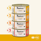 Applaws 100 % natürliches Premium-Nassfutter für Katzen, Hühnerbrühe-Auswahl für ausgewachsene Katzen – 4er-Packung (12 x 70 g)