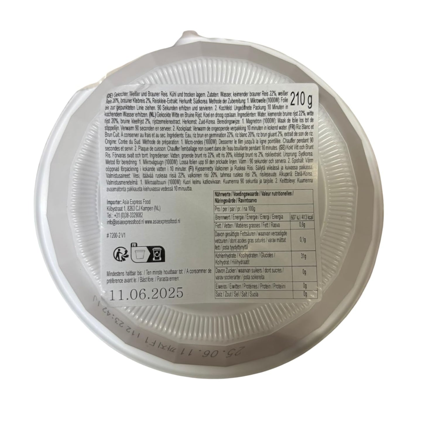 Gekochter Reis CJ 5349 in einem mikrowellengeeigneten Tablett, 210 g