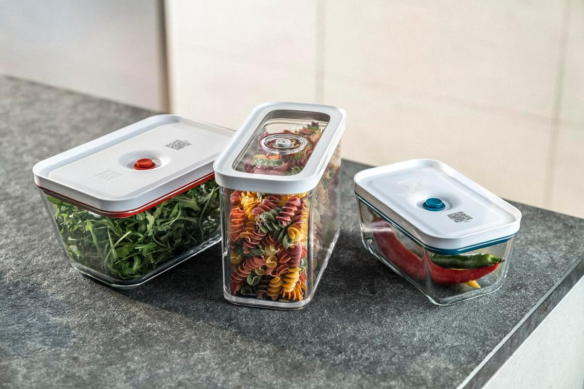 ZWILLING FRESH & SAVE CUBE Box, Größe 2M, modulare und stapelbare Aufbewahrungsbox, hermetische und entleerbare Aufbewahrung, spülmaschinenfest, transparente Frischhalteboxen Naty Shop