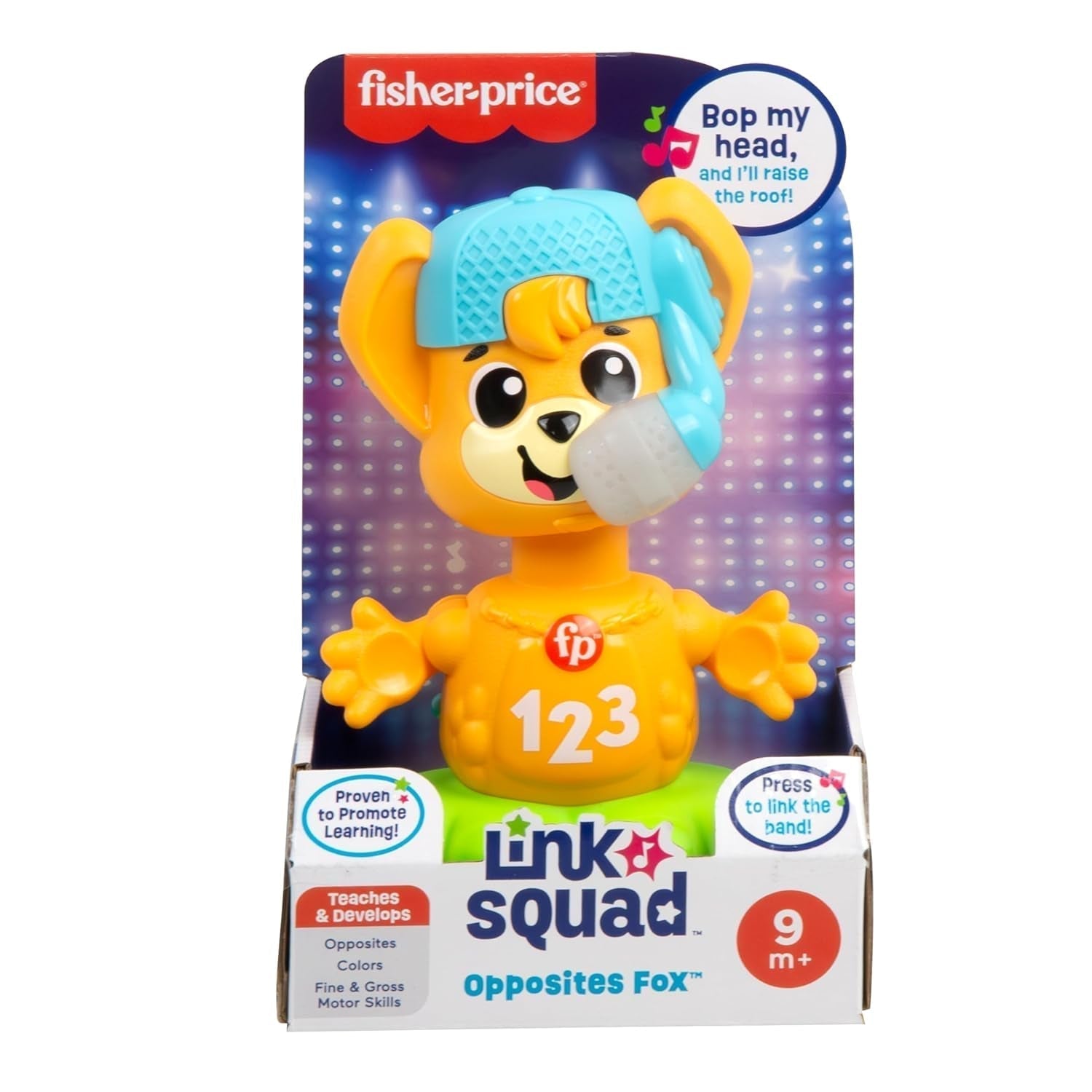 Fisher Price Animal Band Rino der Fuchs lernt Gegensätze, interaktiver Fuchs zum Lernen durch Bewegung, bunte Lichter, Lieder und Geräusche, Babyspielzeug, 9+ Monate, HYL02 Babyspielzeug Naty Shop