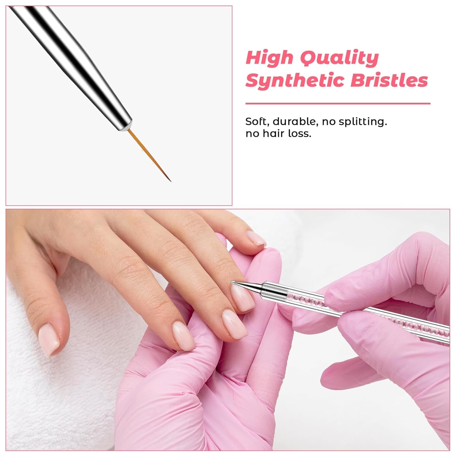 5 Stück Nail Art Pinsel Set Dotting Tool Nailart Pinsel Nageldesign Double Ended Dotting Pen Strass Professionelle Acryl Feinmalerei Nail Art Design