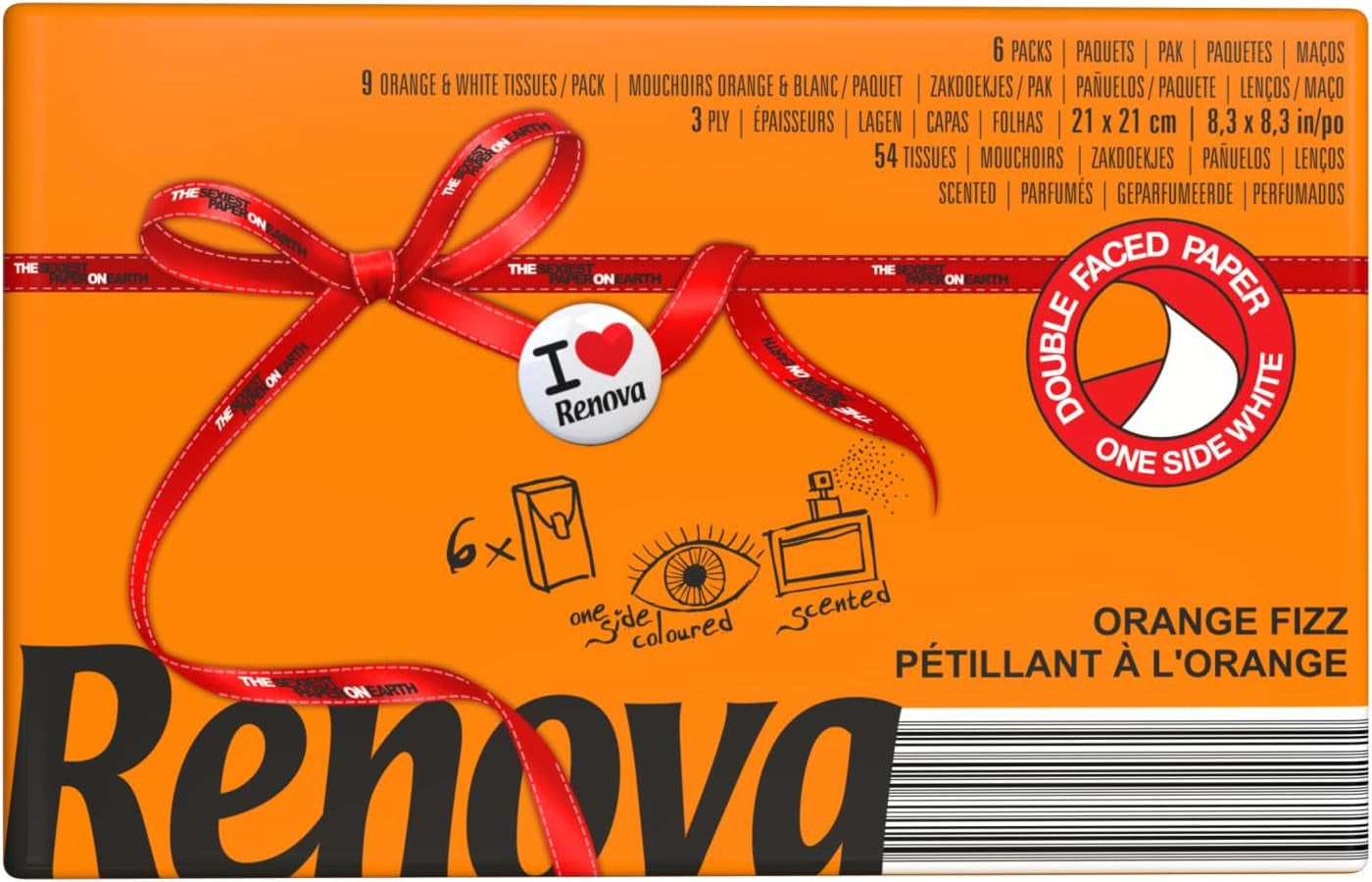 RENOVA ORANGE FIZZ Taschentücher, 6 Packungen