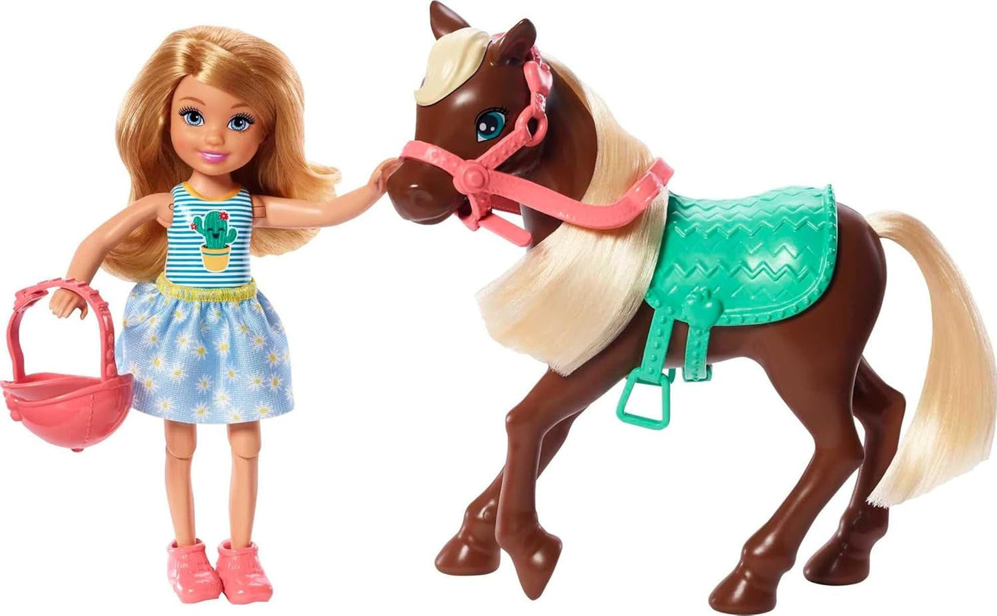 Barbie GHV78 – Club Chelsea Spielset mit Puppe und Pferd, ca. 15 cm große Blondine mit Kleidung und Accessoires, Spielzeuggeschenk für 3–7 Jahre alte Kinder