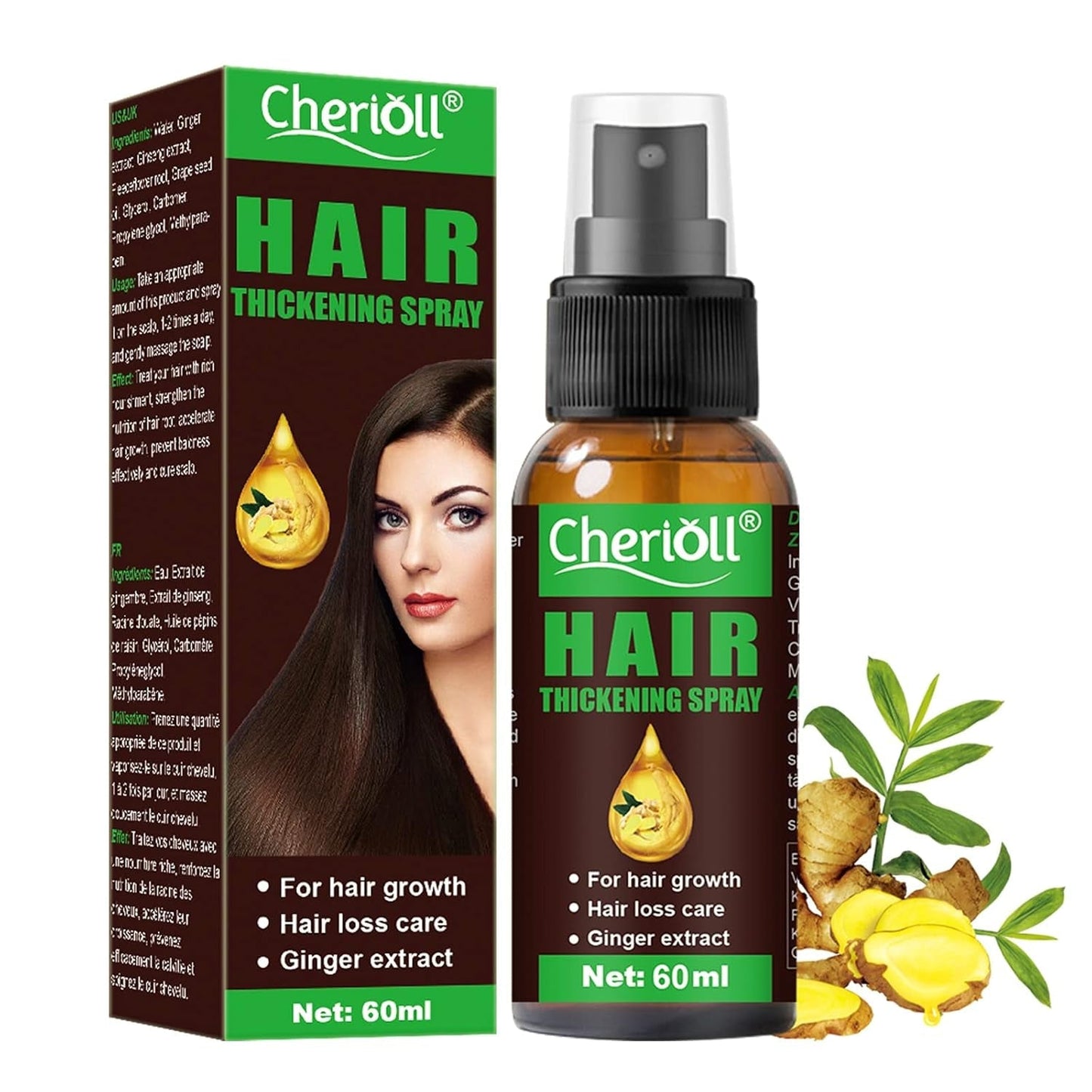 Haarwachstum Anti-Haarausfall Haarwachstumsspray Haarausfall und Haarbehandlung für dünner werdendes Haar Fördert dickeres, volleres und schnelleres Wachstum 60 ml Haarpflege Naty Shop Standardtitel