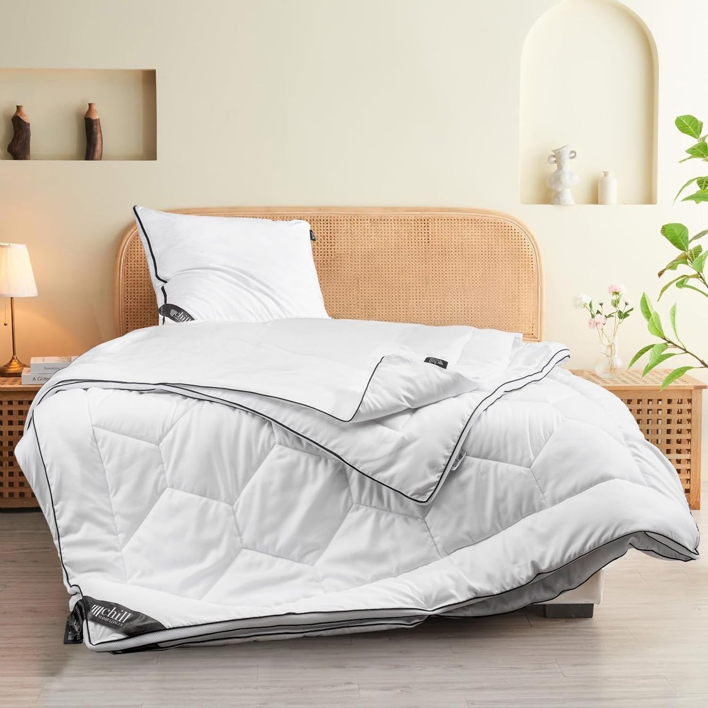 4-Jahreszeiten-Steppdecke 135 x 200 – 2-in-1-Ganzjahresdecke 135 x 200 – atmungsaktive, waschbare und vegane Steppdecke – Duo-Steppdecke mit Komfortband zum Schlafen – 500 g und 700 g Füllung. Steppdecken und Steppdecken Naty Shop