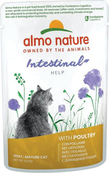 Almo Nature Functional – Darmhilfe – Nassfutter für erwachsene und ausgewachsene Katzen mit empfindlichem Darm – mit Geflügel – unterstützt das Mikrobiom – 70 g (30 Stück)