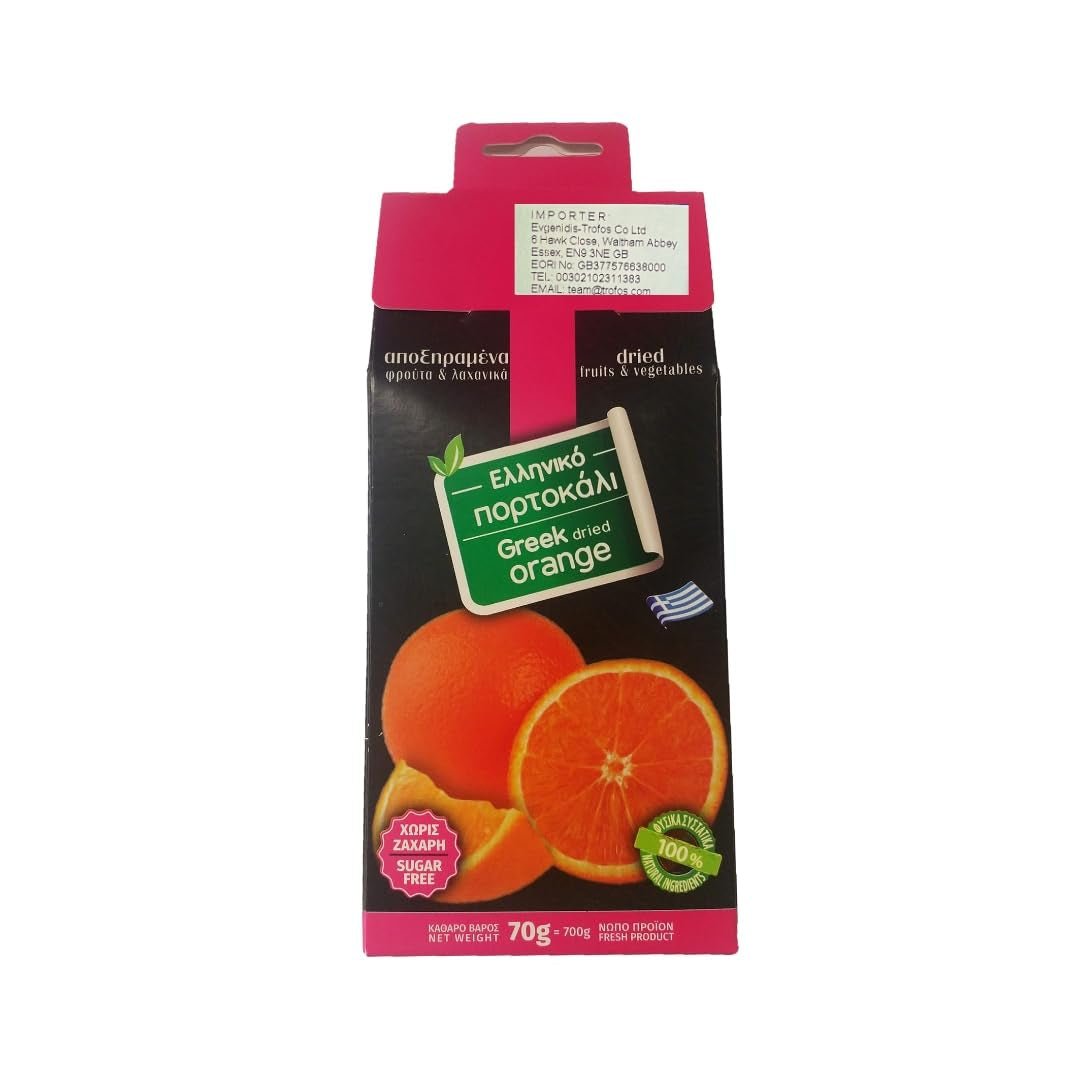4G - getrocknete griechische Orangen, Packung mit 2 x 70 g (insgesamt: 140 g) Dehydrierte Produkte Naty Shop