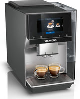 Automatische Espressomaschine Siemens EQ700 classic TP715D01, App-Steuerung, Cold Brew, intuitives Touch-Display, bis zu 10 individuelle Kaffeekreationen als Favoriten, automatische Dampfreinigung, 1500 W, silbergrau