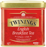 Twinings English Breakfast Tea Loser Schwarztee in Teebox Kräftiger Schwarztee aus hochwertigen Teeblättern, gepflückt von den besten Teeplantagen in Sri Lanka und Indien G, neutral, 100 Gramm