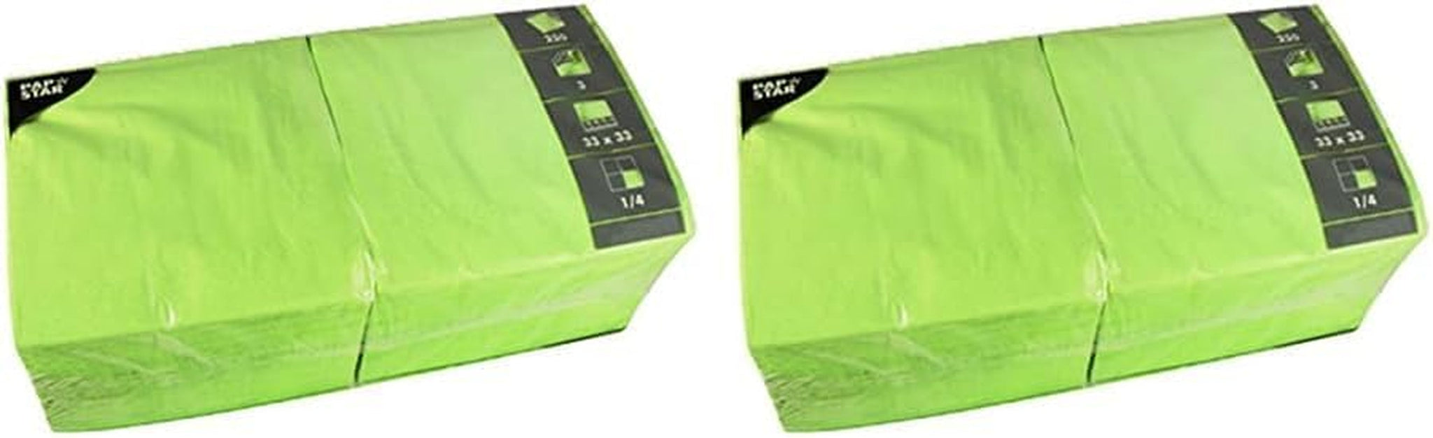 250 Servietten, 3-lagig, 1/4-Falz, 33 cm x 33 cm, Apfelgrün (2 Stück)