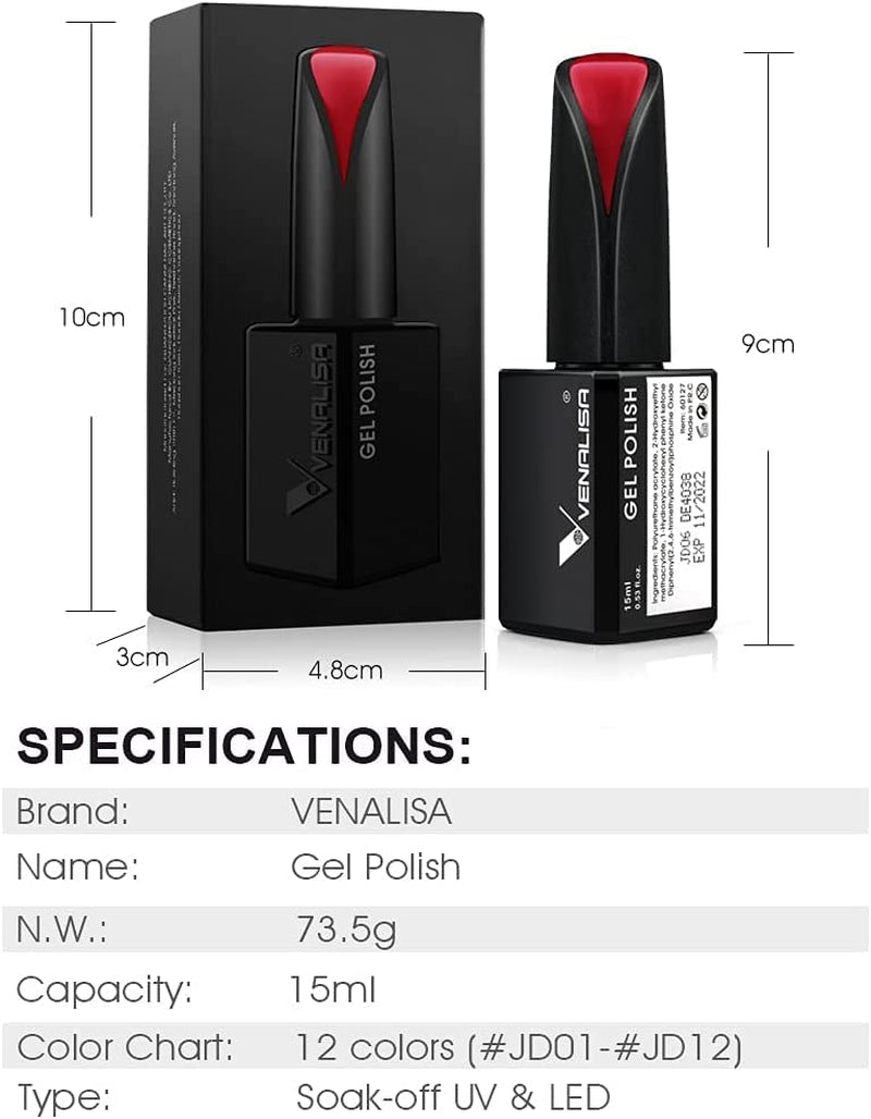 VENALISA Korallenorange UV-Nagellack, 15 ml, Gel-Nagellack für UV-Nagellampe, transparente Korallenorange-Gel-Nagellackmodelle für DIY-Nageldesign