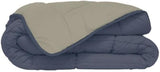 Poyet Motte Waschbare Steppdecke mit festem Bezug – 140 x 200 cm – Petrolblau/Mastixbeige Steppdecken und Steppdecken Naty Shop Grau 140 x 200 cm