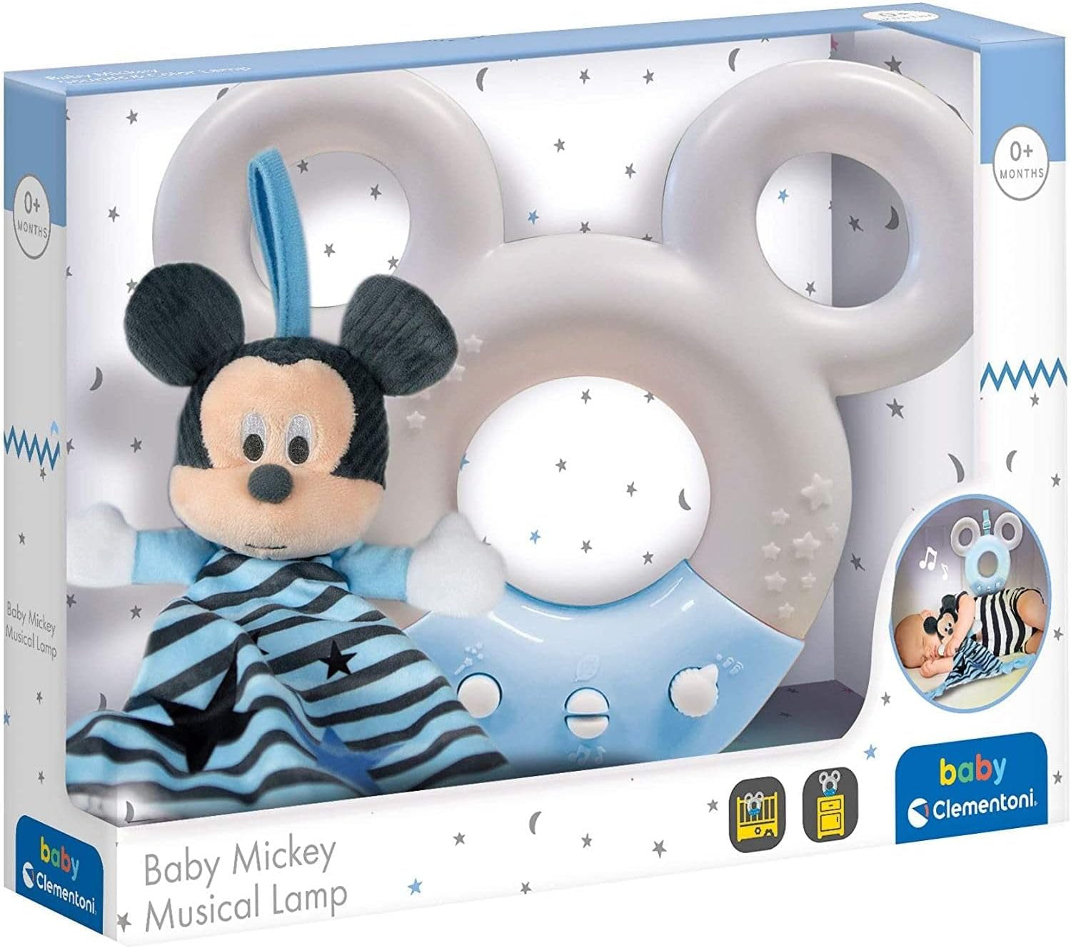 Clementoni 17397 Disney Baby Mickey Sound & Color Lampe Nachtlicht, mehrfarbig Babyspielzeug Naty Shop