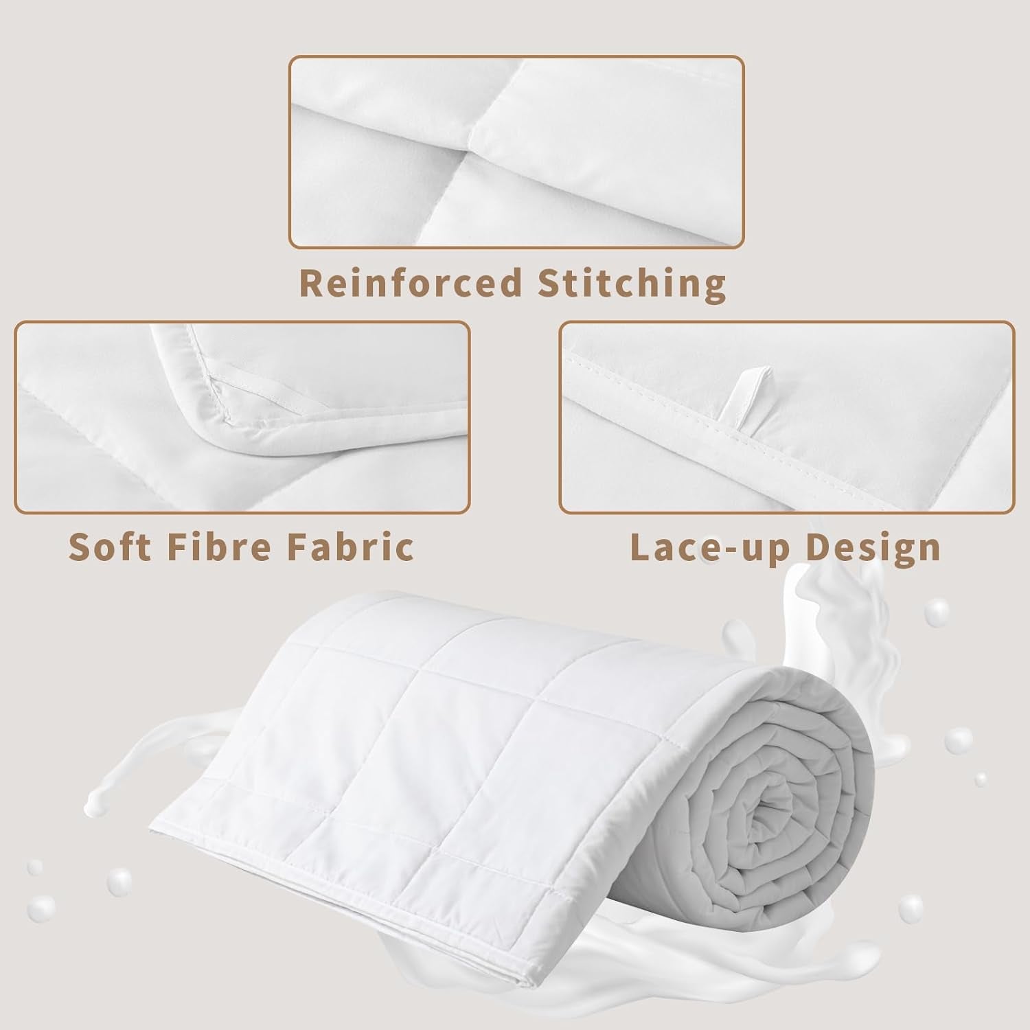 Sommerdecke 155 x 220, leichte Sommerdecke, 90 g/m², Steppdecke 155 x 220 cm, dünne Steppdecke, ohne Bezug verwendbar, kühlende Steppdecke, weich, gemütlich, weiß, Steppdecken und Steppdecken von Naty Shop