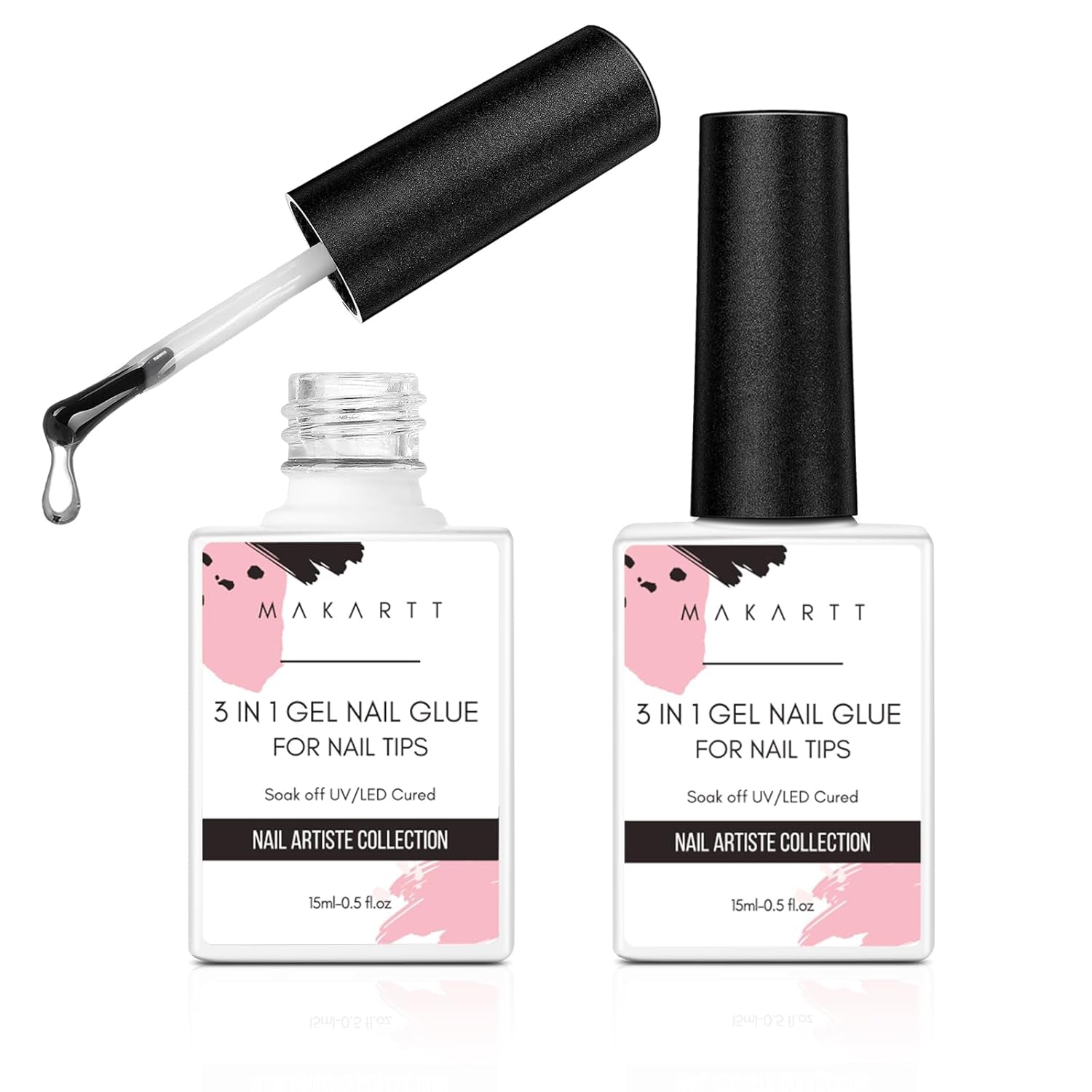 Makartt 3D Nail Art Gel – Strass-Klebegel 15 g für Nagel-Schlüsselanhänger, multifunktionales Nagelskulptur-Gel für DIY-Nageldesign, Nagelskulptur-Nagelmodellierung zu Hause (transparent)