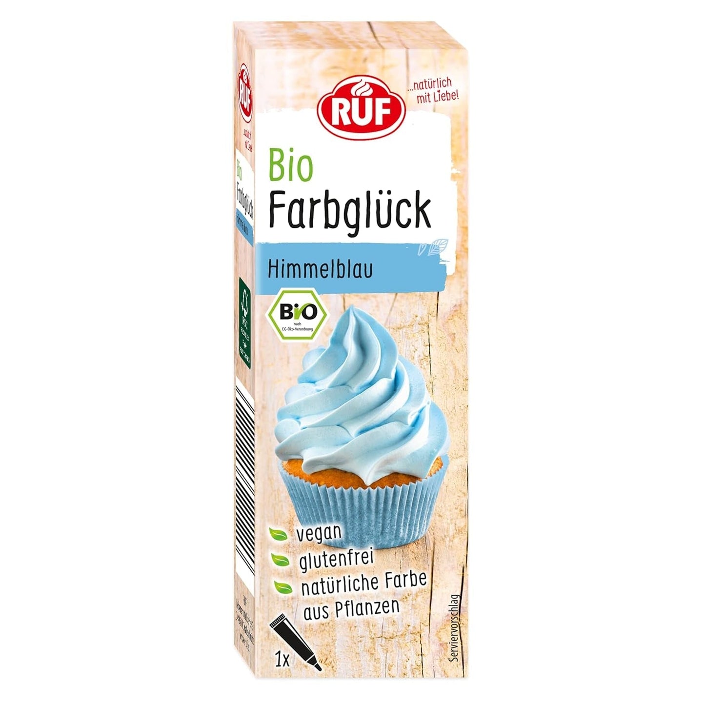 RUF Bio-Lebensmittelfarbe Zuckerwatte rosa mit Agavensirup zum Einfärben von Zuckerguss und zum Dekorieren von Kuchen, glutenfrei und vegan, 1 x 25g