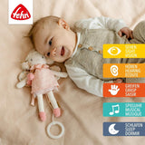 Fehn Mini-Spieluhr Fee – Plüschtier und Einschlafhilfe: Aufziehbare Spieluhr mit der sanften Melodie „Schwanensee“ beruhigt in jeder Situation – für Babys und Kleinkinder ab 0+ Monaten Toys Bebe Naty Shop