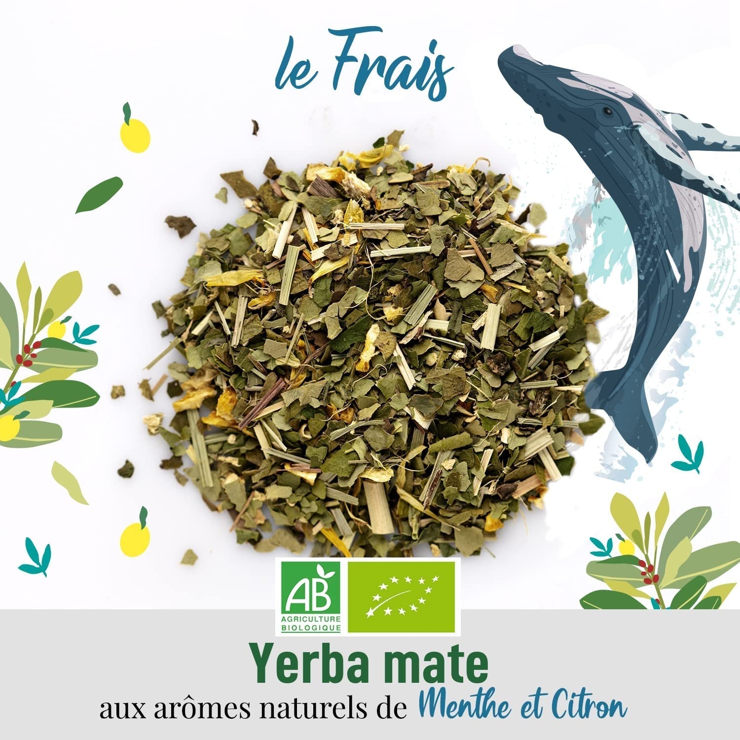 ORIGEENS BIO YERBA MATE MIT MINZE UND ZITRONE 200 G – Frische I Ungerösteter Bio Yerba Mate, Blätter, ohne Stiele und Staub