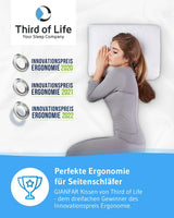 Kissen für Seitenschläfer GIANFAR | Orthopädisches Nackenstützkissen | Ultrafrischer Memory-Schaum gegen Halsschmerzen und Migräne | Thermoregulierender Bezug | Kissen für Seitenschlaf mit Halswirbelsäule 55X40X12/10 cm Orthopädische Halswirbelsäulenkissen Naty Shop