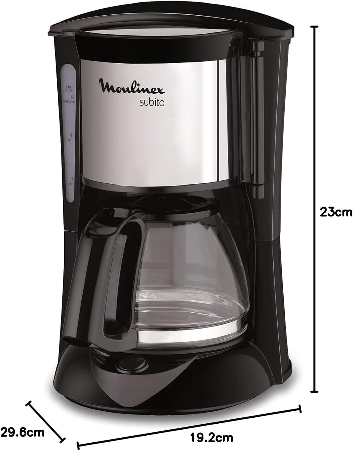 FG150813 Subito Kaffeemaschine, 6 Tassen, Schwarz/Edelstahl