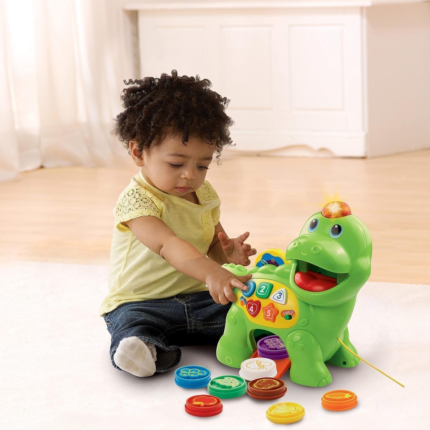 Vtech Baby Feed Me Dino – Füttern und Lernen sprechender Dinosaurier mit Liedern, Knöpfen und Fragespiel – für 12–36 Monate Babyspielzeug Naty Shop