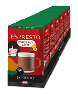 ESPRESTO Toffee Nut Latte, kompatibel mit K-fee & ALDI EXPRESSI*, aromatisierter Milchkaffee, RFA-zertifiziert, 96 Kapseln