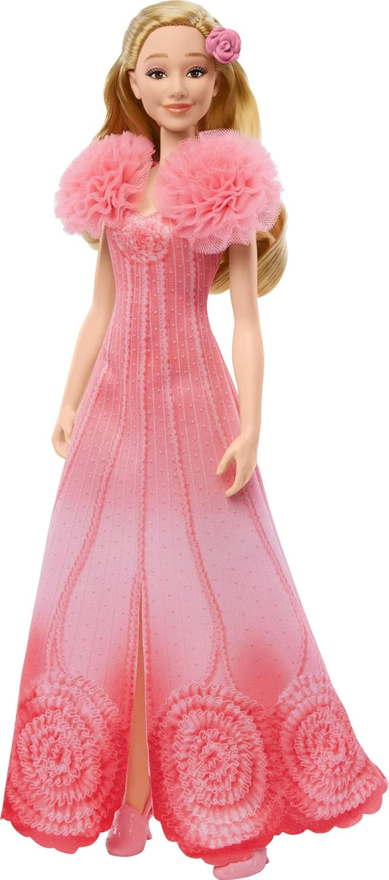 Mattel Glinda aus „Wicked and Accessories“, bewegliche, vom Film inspirierte Puppe mit abnehmbarem Outfit, singt „Loved by Us“ JLG49 Pink
