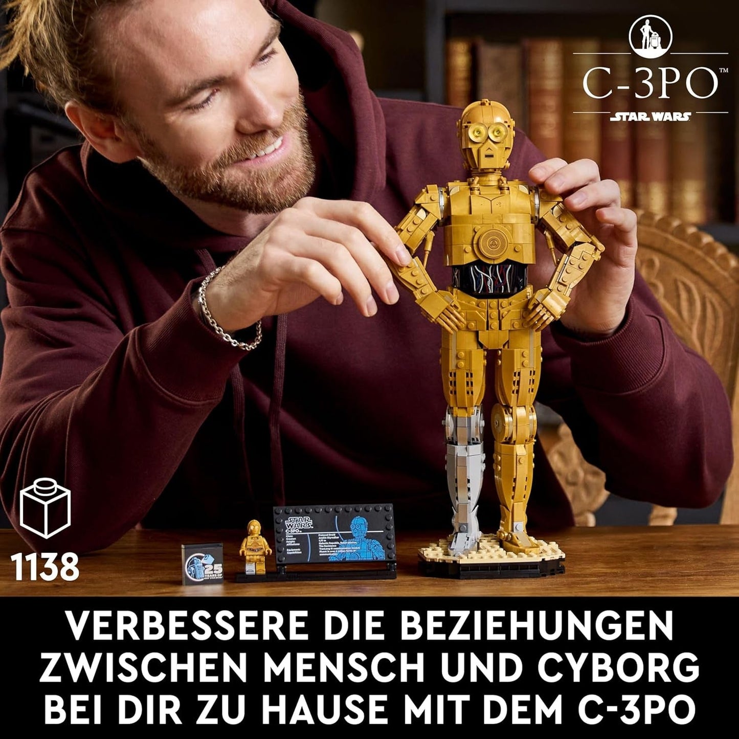 LEGO Star Wars C-3PO B, baubarer Droide, Modell zum Sammeln, Bauen und Ausstellen, nostalgische Geschenkidee für Erwachsene und Fans, Sammlerstück, Fantasy-Spielset 75398 Bausets Besuchen Sie den LEGO-Store
