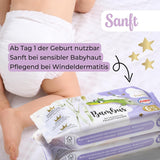 Millis Bamboo Baby Sensitive Feuchttücher für zarte Babyhaut – 5 x 60 Stück – Natürliche, sanfte und nachhaltige Reinigung – Biologisch abbaubare Babytücher, plastikfrei und alkoholfrei