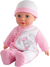 Simba 105140020 – My Love Baby Talk, Weichkörperpuppe mit Schlafaugen im süßen Overall, macht 24 Babygeräusche, 30 cm, Puppe für Kinder ab 2 Jahren