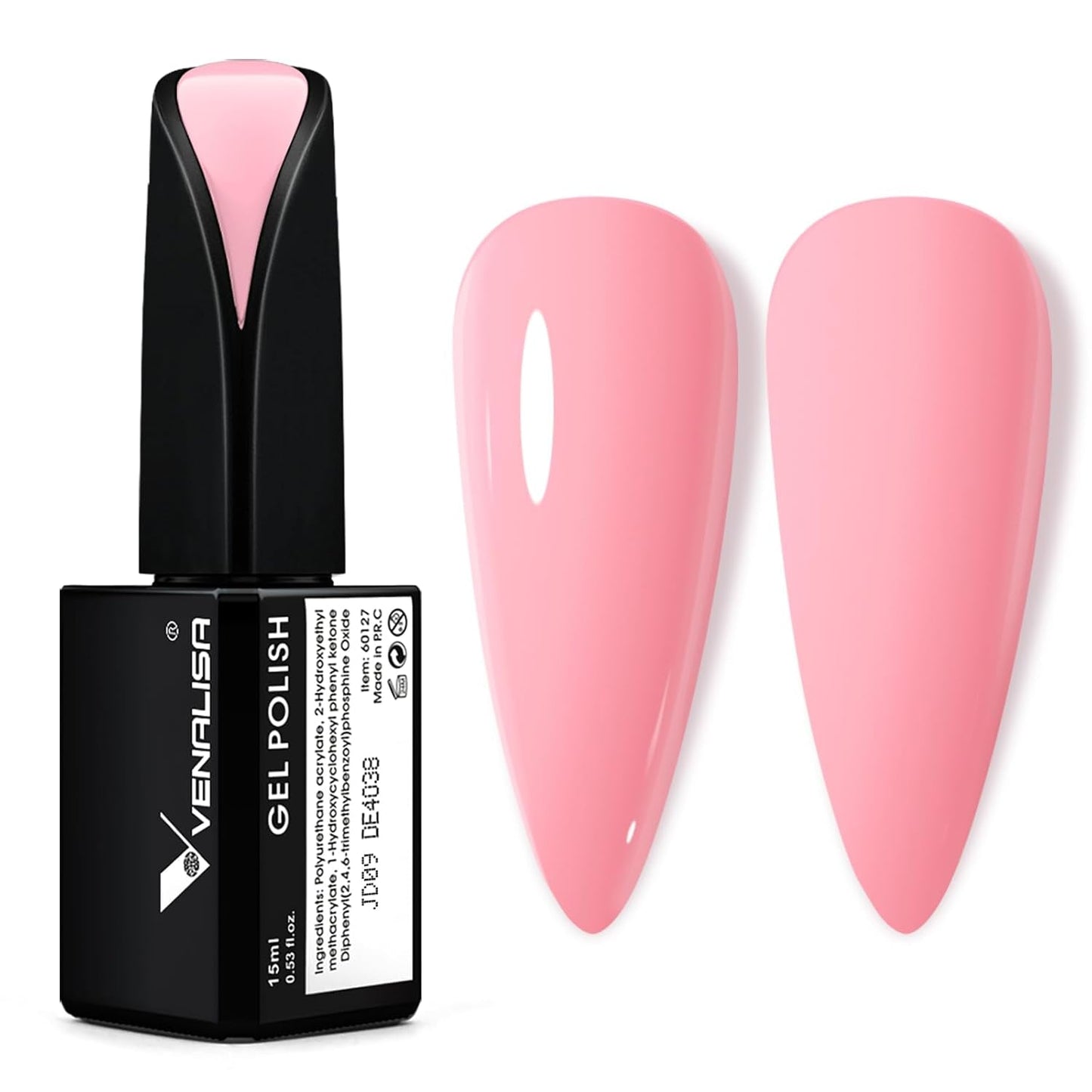 VENALISA Korallenorange UV-Nagellack, 15 ml, Gel-Nagellack für UV-Nagellampe, transparente Korallenorange-Gel-Nagellackmodelle für DIY-Nageldesign