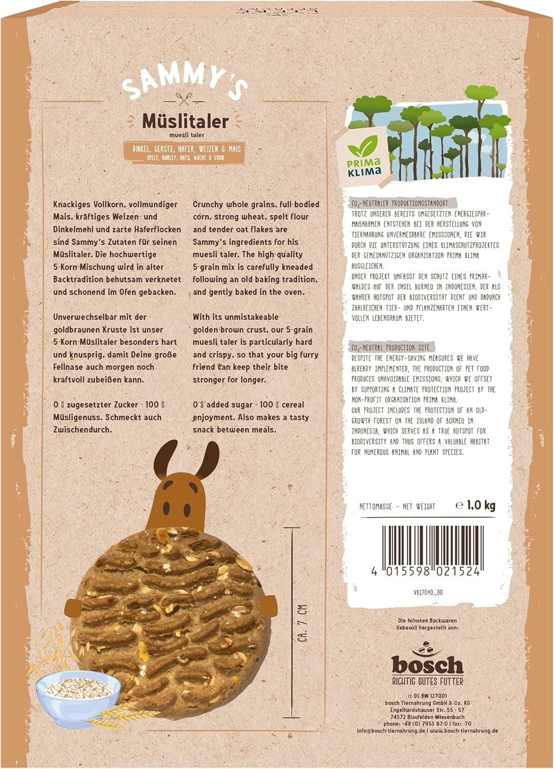 Sammy´S Müslitaler | Knusprig Gebackene Hundesnacks | 5-Korn-Müslitaler Für Deine Große Fellnase (Ab 30 Kg) | 1 kg Getreide Naty Shop