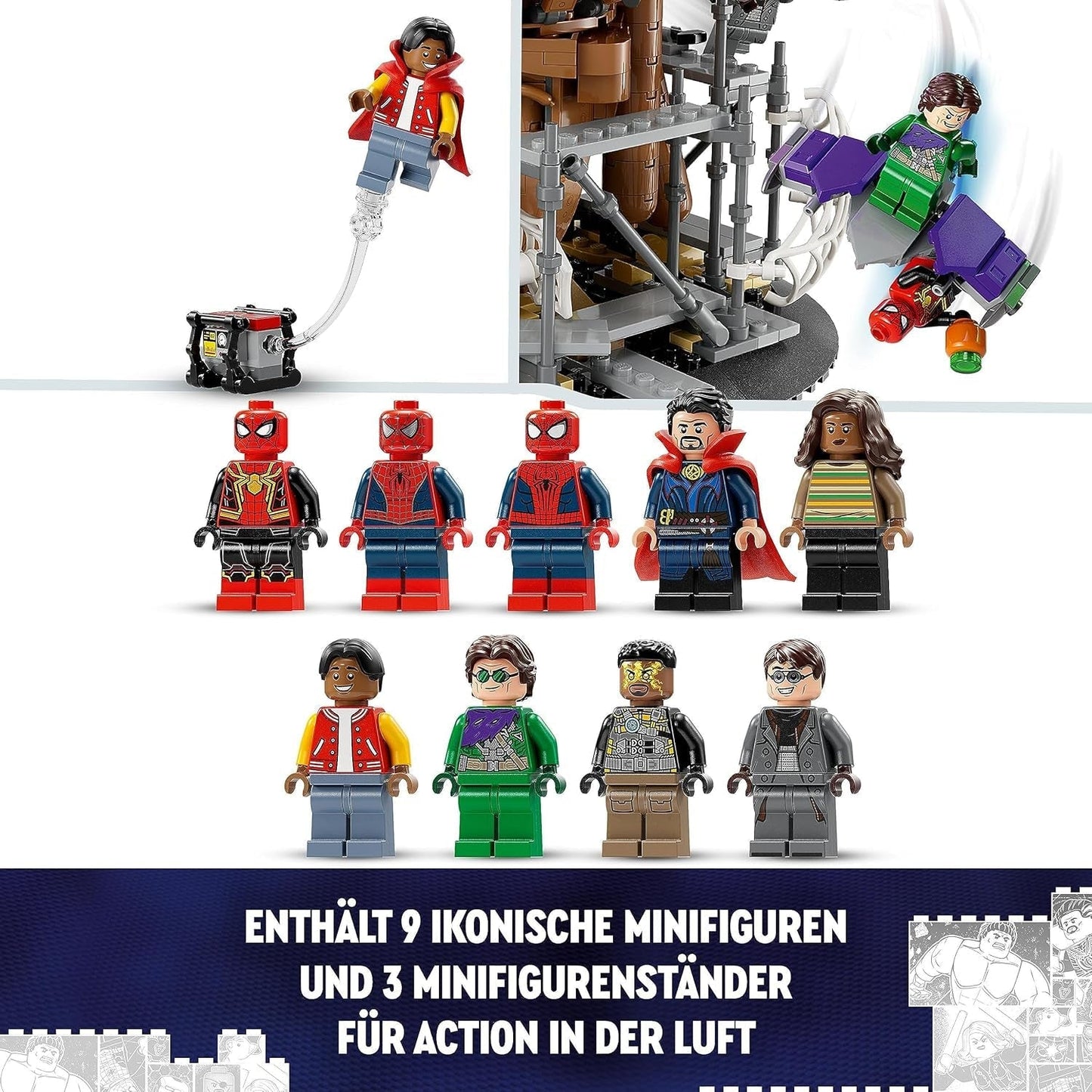 LEGO 76261 Marvel Spider-Mans großer Showdown, Spider-Man: No Way Home, Set mit 3 Minifiguren Peter Parker plus Green Goblin, Electro, Sandman, Ned, Doctor Strange und MJ, Sammelmodellbausätze Besuchen Sie den LEGO-Store