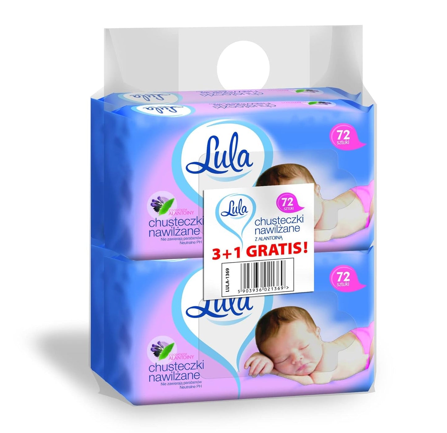 Babytücher mit ALANTOIN 72 Stück 3 Stück + 1 Stück gratis