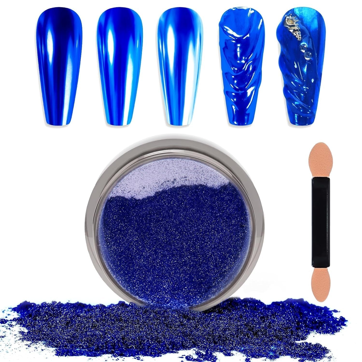 Chrome Nagel Pulver Spiegel Effekt Metallic Staub Holographische Glitter Glasierte Maniküre Dekoration Reflektierendes Pigment Für DIY Gel Polish Nail Art, Harz Handwerk, Geschenke Für Gold